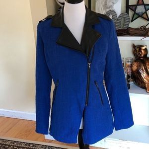 *42 Light Pleather and Twead Fashion Blazer